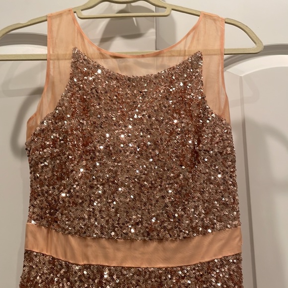 Badgley Mischka Dresses Badgley Mischka Rose Gold Sequin Gown